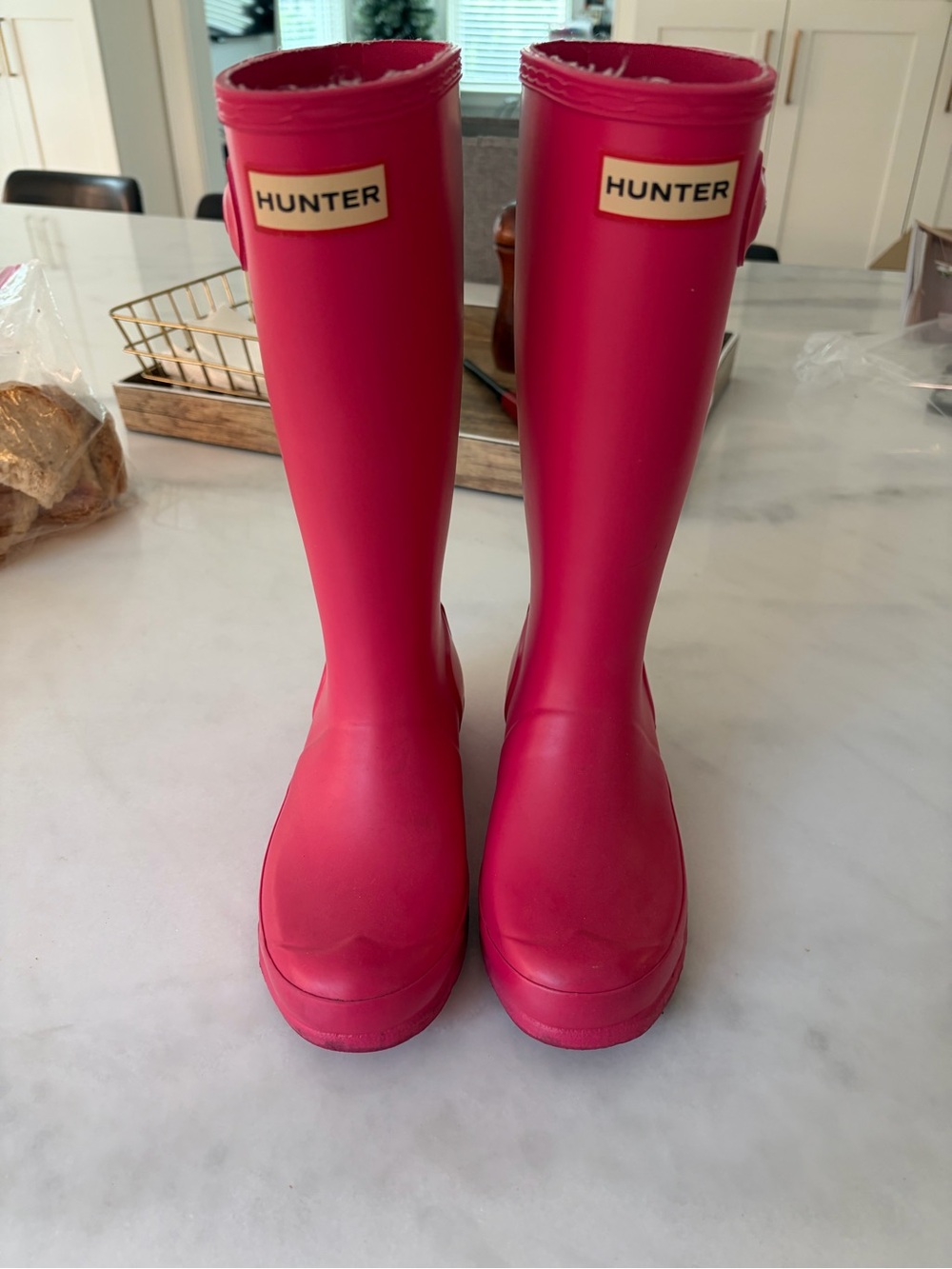 Hunter Tall girls Waterproof Rain Boots in Bright Pink size 3 girls